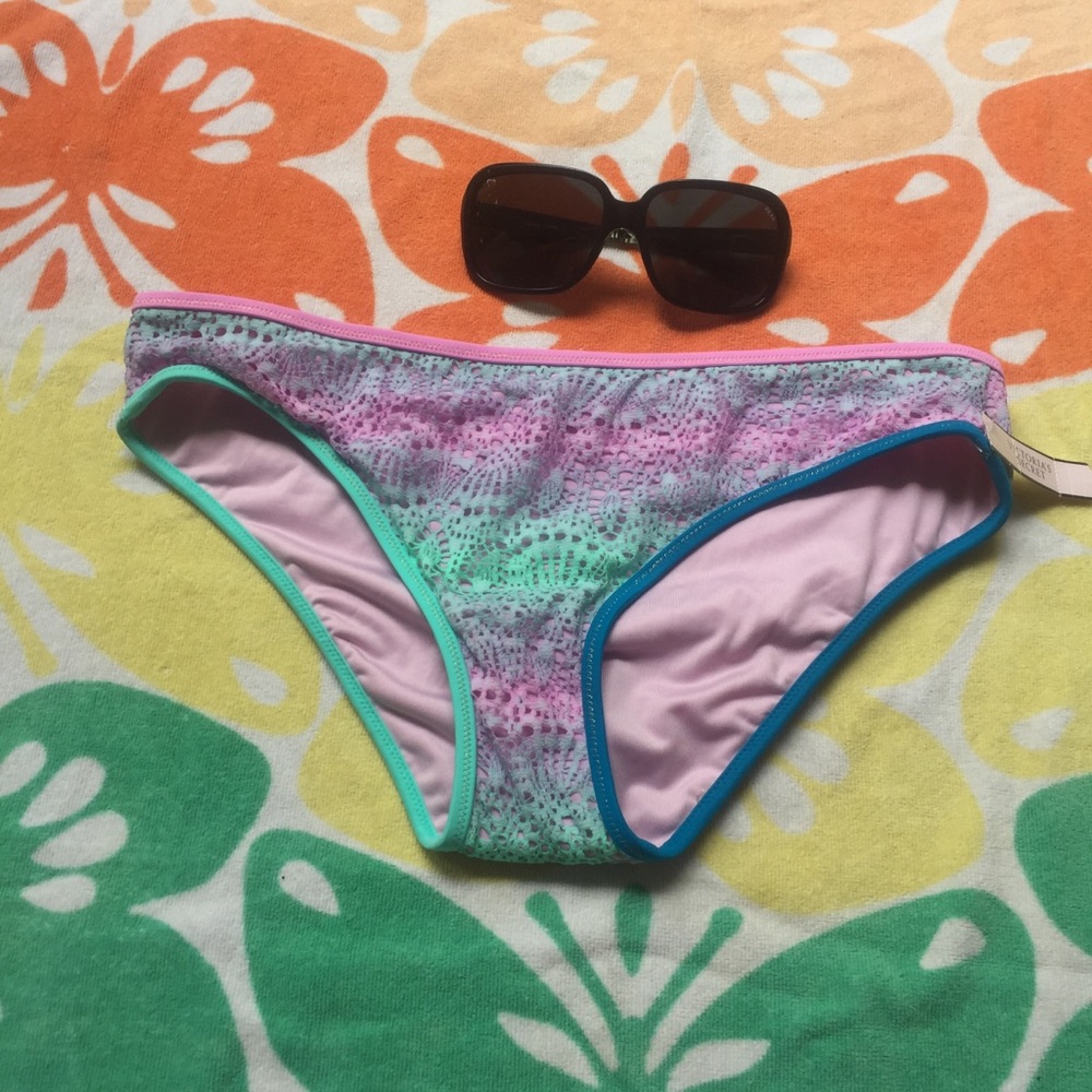 ☀️Pastel Tie dye Lace bikini swimsuit bottom 👙